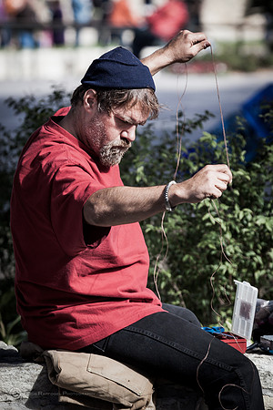 Man at Alamo Plaza in San Antonio