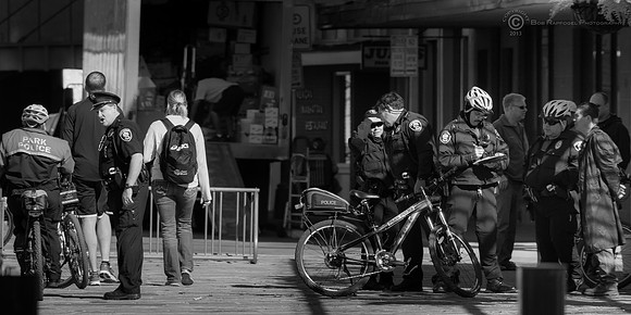 Police at Main Plaza in San Antonio